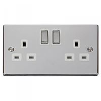 REM Twin Electrical Socket Chrome